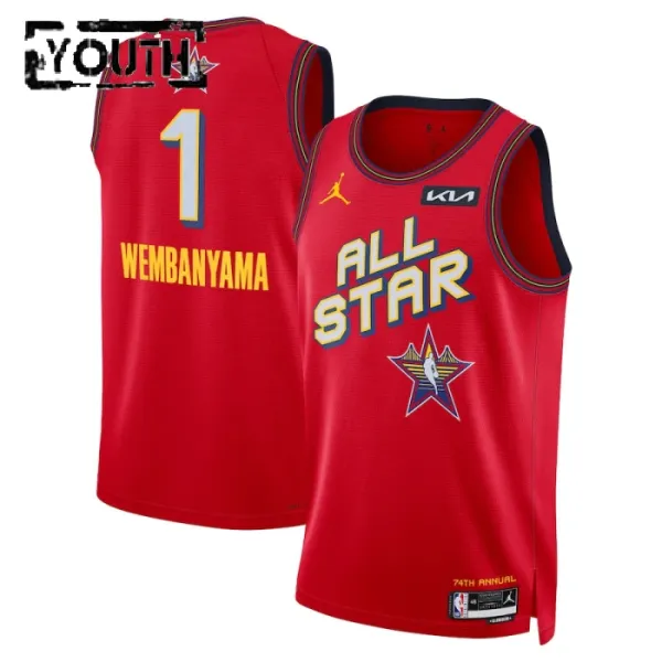 Jordan Victor Wembanyama Lasten Pelipaita All-Star 2025 Swingman Punainen