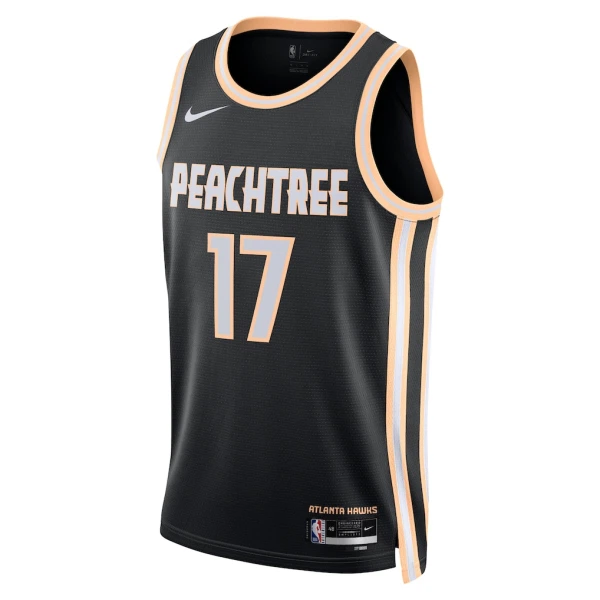 Nike Atlanta Hawks Onyeka Okongwu Miesten Pelipaita City Edition 2025-26 Swingman Musta