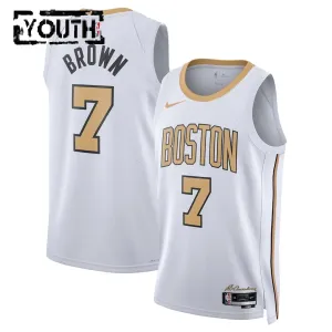Nike Boston Celtics Jaylen Brown Lasten Pelipaita City Edition 2025-26 Swingman Valkoinen