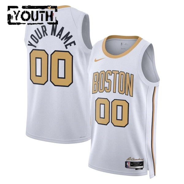 Nike Boston Celtics Personoitava Lasten Pelipaita City Edition 2025-26 Swingman Valkoinen