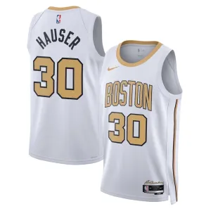 Nike Boston Celtics Sam Hauser Miesten Pelipaita City Edition 2025-26 Swingman Valkoinen