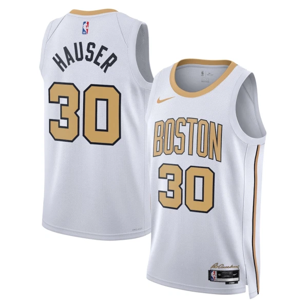 Nike Boston Celtics Sam Hauser Miesten Pelipaita City Edition 2025-26 Swingman Valkoinen
