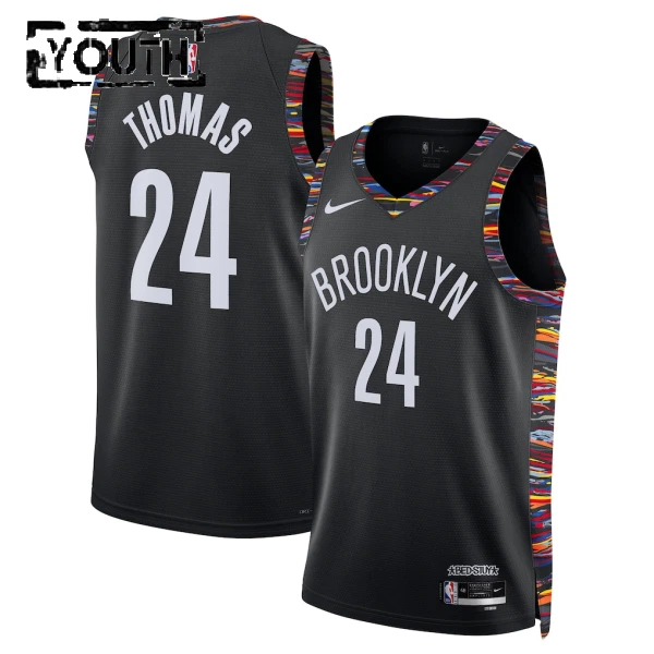 Nike Brooklyn Nets Cam Thomas Lasten Pelipaita City Edition 2025-26 Swingman Musta