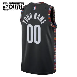 Nike Brooklyn Nets Personoitava Lasten Pelipaita City Edition 2025-26 Swingman Musta