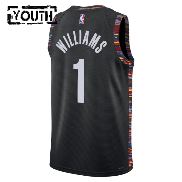 Nike Brooklyn Nets Ziaire Williams Lasten Pelipaita City Edition 2025-26 Swingman Musta