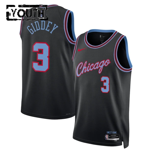 Nike Chicago Bulls Josh Giddey Lasten Pelipaita City Edition 2025-26 Swingman Musta