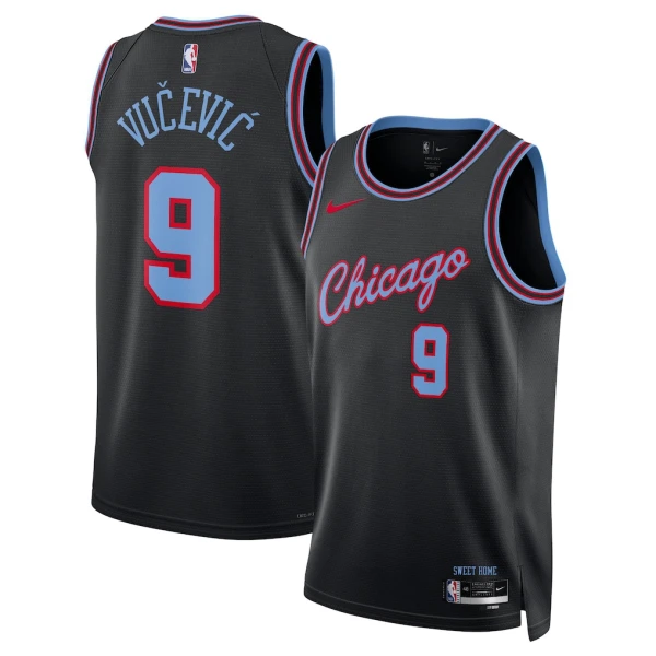 Nike Chicago Bulls Nikola Vucevic Miesten Pelipaita City Edition 2025-26 Swingman Musta