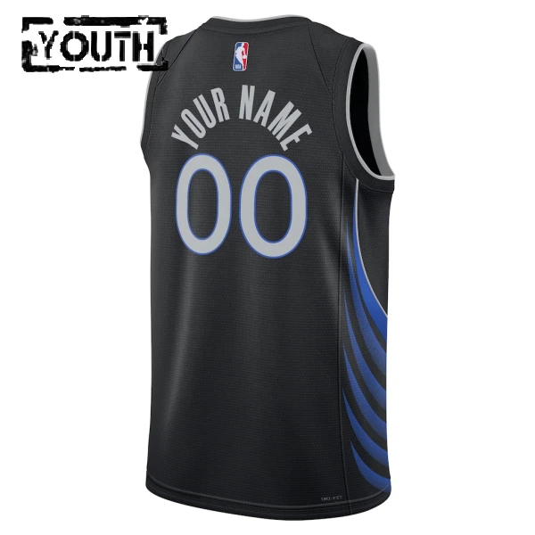Nike Dallas Mavericks Personoitava Lasten Pelipaita City Edition 2025-26 Swingman Musta