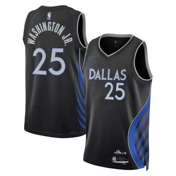 Nike Dallas Mavericks Washington JR Miesten Pelipaita City Edition 2025-26 Swingman Musta