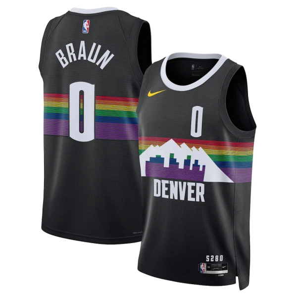 Nike Denver Nuggets Christian Braun Miesten Pelipaita City Edition 2025-26 Swingman Musta