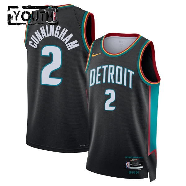 Nike Detroit Pistons Cade Cunningham Lasten Pelipaita City Edition 2025-26 Swingman Musta