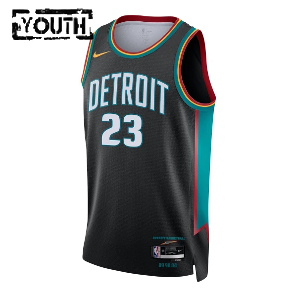Nike Detroit Pistons Jaden Ivey Lasten Pelipaita City Edition 2025-26 Swingman Musta