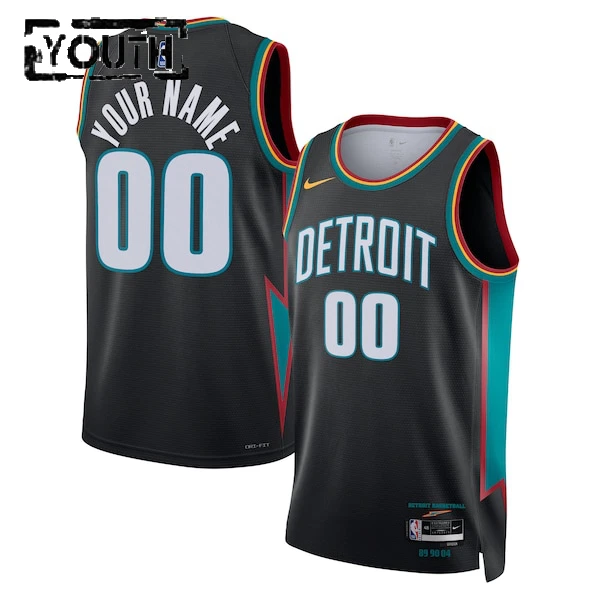 Nike Detroit Pistons Personoitava Lasten Pelipaita City Edition 2025-26 Swingman Musta