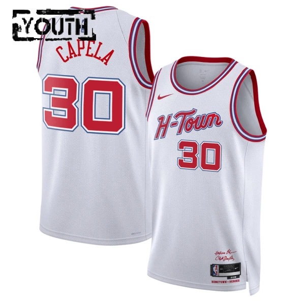 Nike Houston Rockets Clint Capela Lasten Pelipaita City Edition 2025-26 Swingman Valkoinen