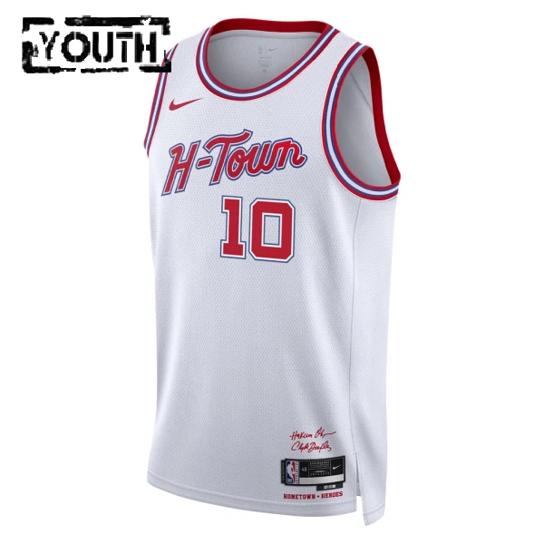 Nike Houston Rockets Jabari Smith Jr Lasten Pelipaita City Edition 2025-26 Swingman Valkoinen