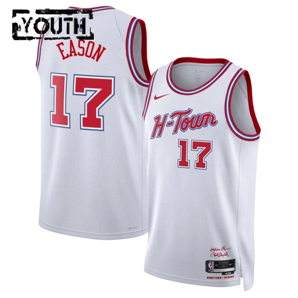 Nike Houston Rockets Tari Eason Lasten Pelipaita City Edition 2025-26 Swingman Valkoinen