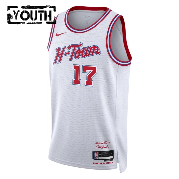 Nike Houston Rockets Tari Eason Lasten Pelipaita City Edition 2025-26 Swingman Valkoinen