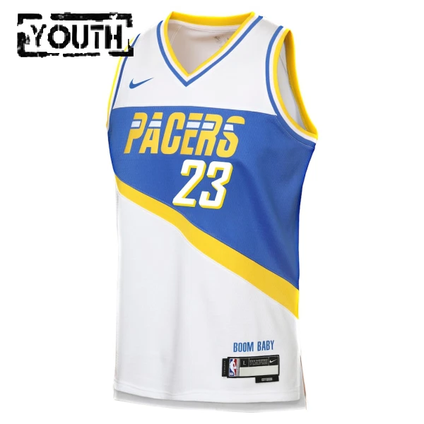 Nike Indiana Pacers Aaron Nesmith Lasten Pelipaita City Edition 2025-26 Swingman Valkoinen