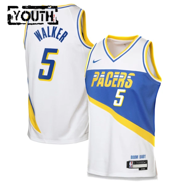 Nike Indiana Pacers Jarace Walker Lasten Pelipaita City Edition 2025-26 Swingman Valkoinen