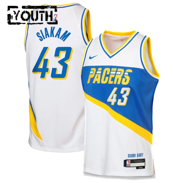 Nike Indiana Pacers Pascal Siakam Lasten Pelipaita City Edition 2025-26 Swingman Valkoinen