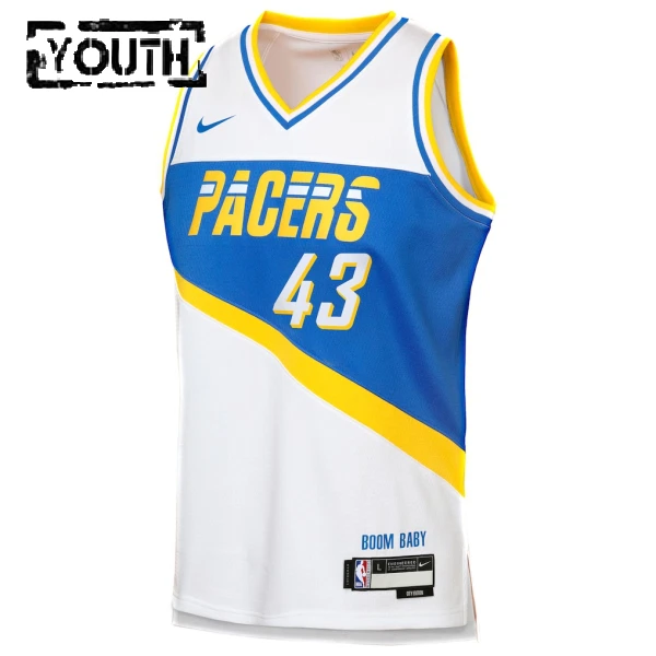 Nike Indiana Pacers Pascal Siakam Lasten Pelipaita City Edition 2025-26 Swingman Valkoinen