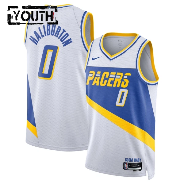 Nike Indiana Pacers Tyrese Haliburton Lasten Pelipaita City Edition 2025-26 Swingman Valkoinen