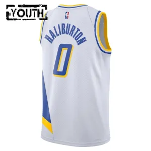 Nike Indiana Pacers Tyrese Haliburton Lasten Pelipaita City Edition 2025-26 Swingman Valkoinen