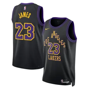 Nike Los Angeles Lakers Lebron James Miesten Pelipaita City Edition 2025-26 Swingman Musta