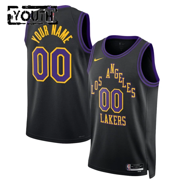 Nike Los Angeles Lakers Personoitava Lasten Pelipaita City Edition 2025-26 Swingman Musta