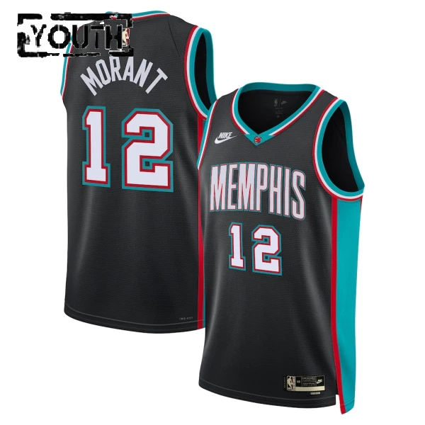 Nike Memphis Grizzlies Ja Morant Lasten Pelipaita Classic Edition 2025-26 Swingman Musta
