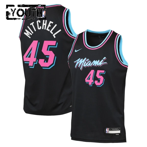 Nike Miami Heat Davion Mitchell Lasten Pelipaita City Edition 2025-26 Swingman Musta