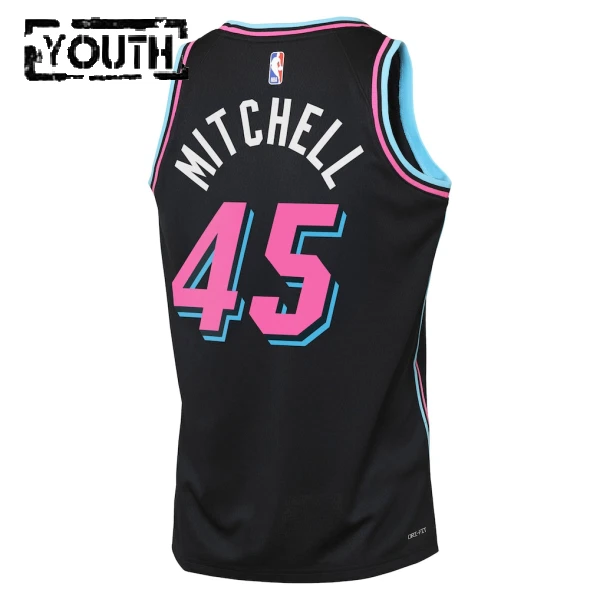 Nike Miami Heat Davion Mitchell Lasten Pelipaita City Edition 2025-26 Swingman Musta