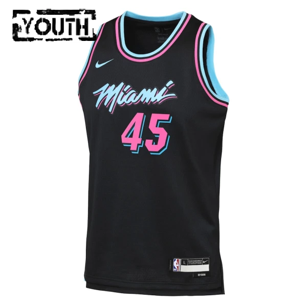 Nike Miami Heat Davion Mitchell Lasten Pelipaita City Edition 2025-26 Swingman Musta
