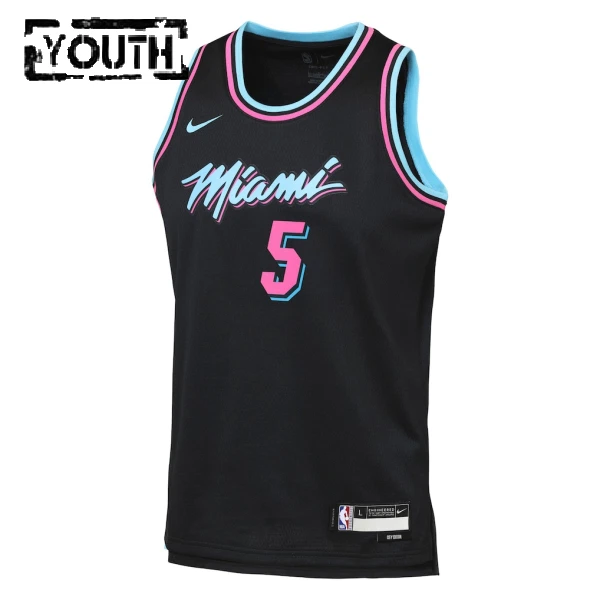 Nike Miami Heat Nikola Jovic Lasten Pelipaita City Edition 2025-26 Swingman Musta