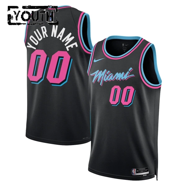 Nike Miami Heat Personoitava Lasten Pelipaita City Edition 2025-26 Swingman Musta