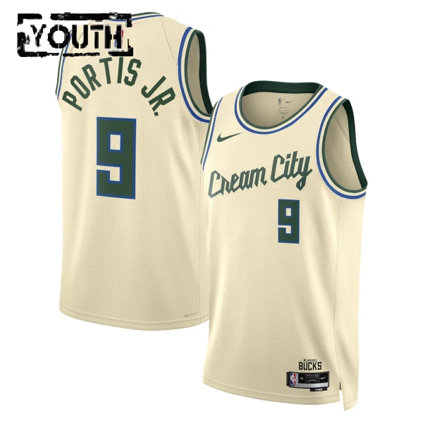 Nike Milwaukee Bucks Bobby Portis JR Lasten Pelipaita City Edition 2025-26 Swingman Valkoinen