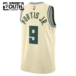 Nike Milwaukee Bucks Bobby Portis JR Lasten Pelipaita City Edition 2025-26 Swingman Valkoinen