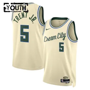 Nike Milwaukee Bucks Gary Trent JR Lasten Pelipaita City Edition 2025-26 Swingman Valkoinen