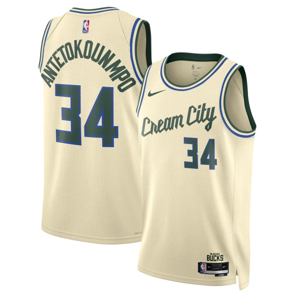 Nike Milwaukee Bucks Giannis Antetokounmpo Miesten Pelipaita City Edition 2025-26 Swingman Valkoinen