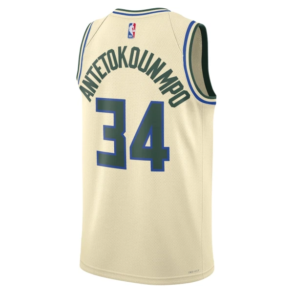 Nike Milwaukee Bucks Giannis Antetokounmpo Miesten Pelipaita City Edition 2025-26 Swingman Valkoinen