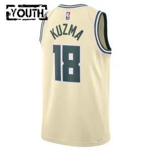 Nike Milwaukee Bucks Kyle Kuzma Lasten Pelipaita City Edition 2025-26 Swingman Valkoinen