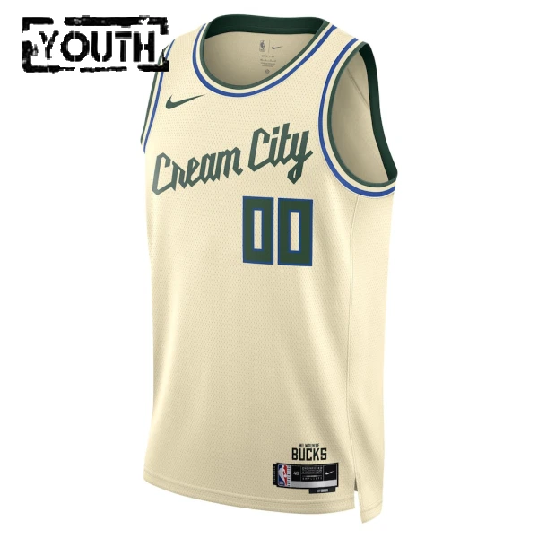 Nike Milwaukee Bucks Personoitava Lasten Pelipaita City Edition 2025-26 Swingman Valkoinen