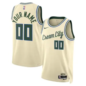 Nike Milwaukee Bucks Personoitava Miesten Pelipaita City Edition 2025-26 Swingman Valkoinen