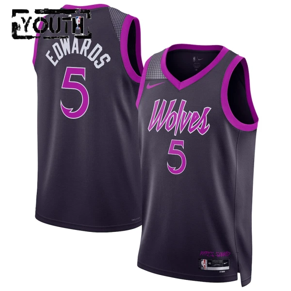 Nike Minnesota Timberwolves Anthony Edwards Lasten Pelipaita City Edition 2025-26 Swingman Musta