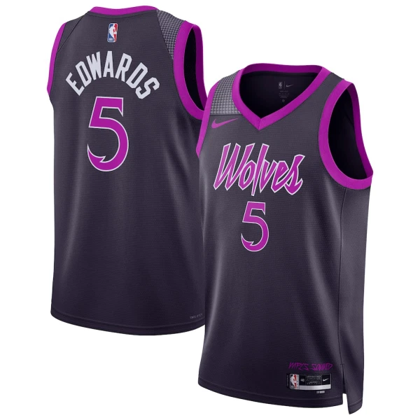 Nike Minnesota Timberwolves Anthony Edwards Miesten Pelipaita City Edition 2025-26 Swingman Musta