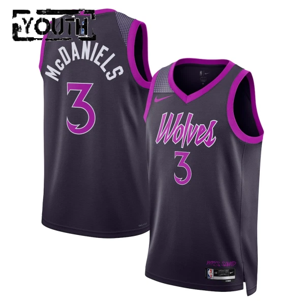 Nike Minnesota Timberwolves Jaden Mcdaniels Lasten Pelipaita City Edition 2025-26 Swingman Musta