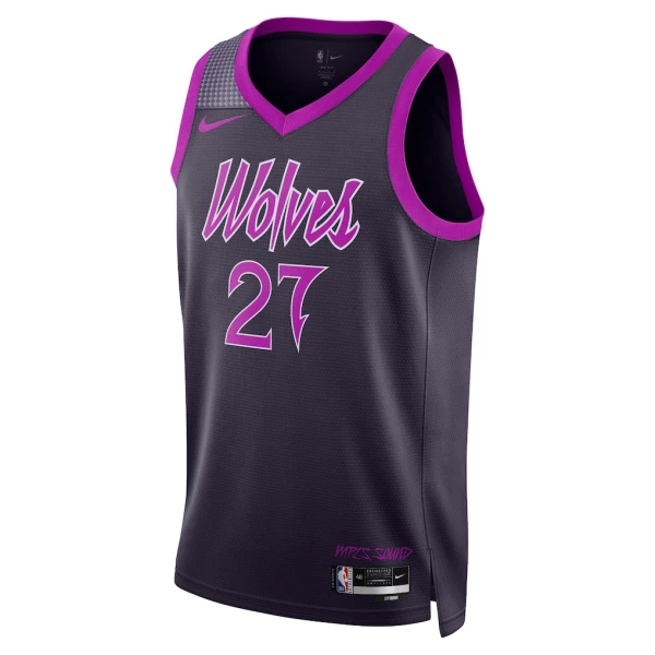 Nike Minnesota Timberwolves Rudy Gobert Miesten Pelipaita City Edition 2025-26 Swingman Musta