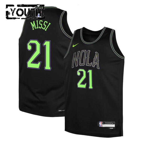 Nike New Orleans Pelicans Yves Missi Lasten Pelipaita City Edition 2025-26 Swingman Musta