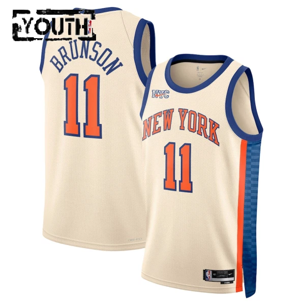 Nike New York Knicks Jalen Brunson Lasten Pelipaita City Edition 2025-26 Swingman Valkoinen