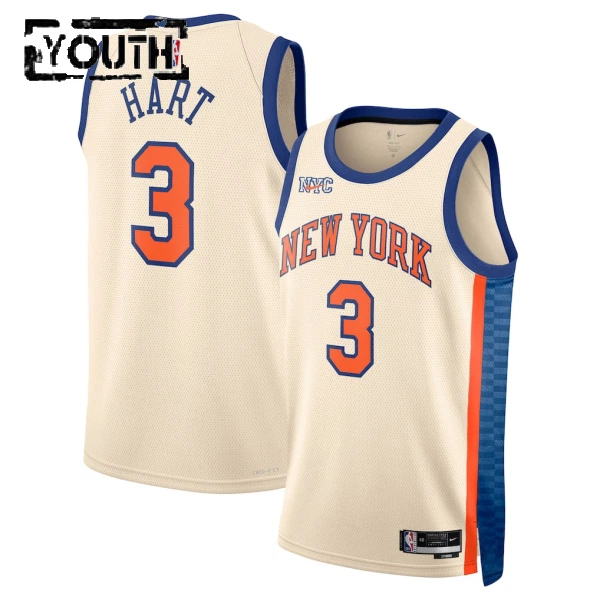 Nike New York Knicks Josh Hart Lasten Pelipaita City Edition 2025-26 Swingman Valkoinen